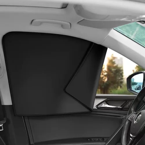 Miniatura 12 de Ovege Parasol para Ventana de Coche - Cortina Parasol para Ventana Lateral, Plisada Sedosa Protección UV Privacidad, Bebé Succión Magnética
