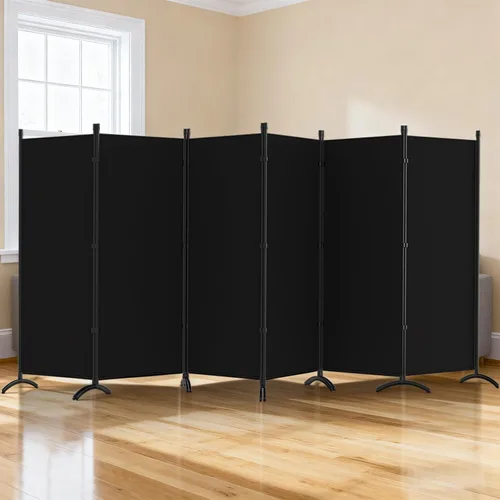 Divisor de habitación de 6 paneles de 6 pies de alto, pantalla de privacidad plegable para interiores, separador portátil, separación independiente,