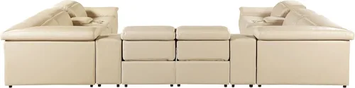 Miniatura 6 de BlackJack Furniture Venice - Juego de sofá reclinable seccional de cuero italiano de grano superior de 12 piezas con 4 reclinables eléctricos