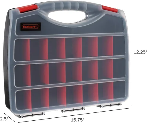 Miniatura 2 de Caja organizadora de herramientas con divisores - Organizador portátil de 23 compartimentos para piezas pequeñas Caja de herramientas portátil