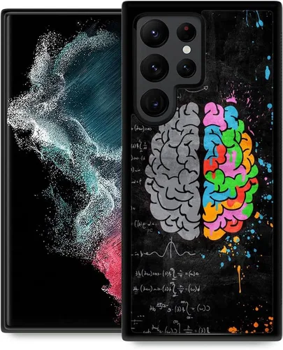 ZHEGAILIAN Funda compatible con Samsung Galaxy S22 Ultra, diseño de patrón de policarbonato duro, antideslizante, absorción de golpes, funda Cerebro