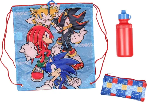 Miniatura 4 de AI ACCESSORY INNOVATIONS Sonic The Hedgehog - Mochila de 16 pulgadas de moldeado rápido, bolsa de cincha, juego de 5 piezas