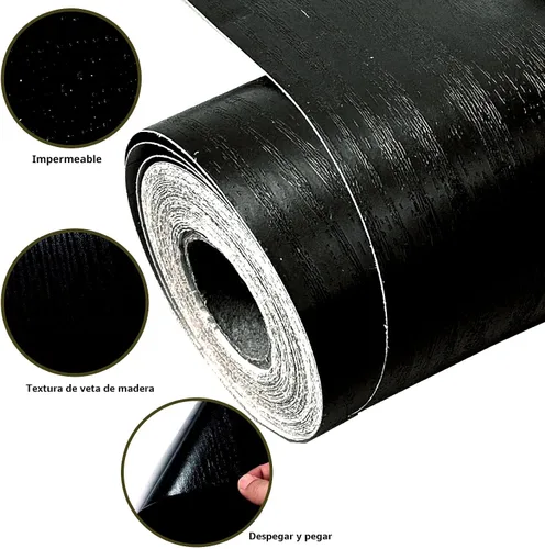 Miniatura 4 de DESOMINOR Borde negro de 32 pies para despegar y pegar, borde de madera negra, extraíble, impermeable, marco de espejo de baño