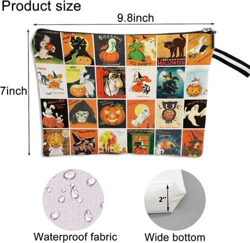 Miniatura 2 de Estuche de belleza con cremallera para maquillaje cosmético de Halloween, bolsa de vestir de moda, bolsa de almacenamiento de artículos de tocador