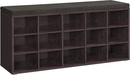 Miniatura 18 de VASAGLE - Colección CUSTOS - Banco para zapatos, banco de almacenamiento con asiento acolchado, banco de entrada con 10 compartimentos