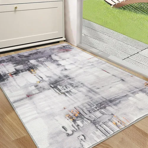Miniatura 33 de CRISTGEE - Alfombra de puerta, alfombra de entrada interior falsa de lana antideslizante, alfombra de entrada absorbente y abstracta para el pasillo