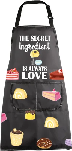 Miniatura 11 de MBMSO Delantal para hornear, el ingrediente secreto es siempre amor, delantal de panadero, regalos de horneado, regalos de cocina para amantes