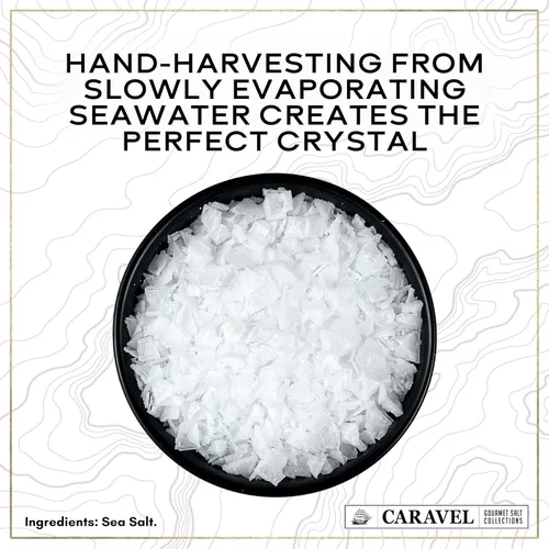 Miniatura 2 de Sal marina en grano de pirámide, cosechada a mano, para pesca, horneado, acabado y cocinado – Granos de sal marina natural para bistec y ensalada