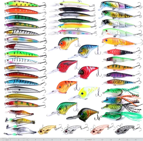 Miniatura 8 de Kit de señuelos de pesca Minnow Popper Crank Baits Freshwater Bass Fishing Baits Set