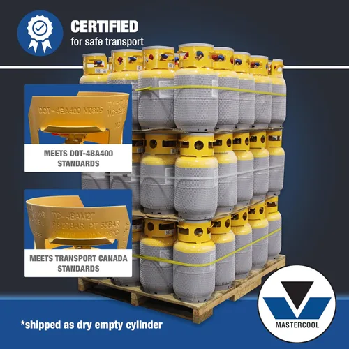 Miniatura 6 de Tanque de recuperación de refrigerante gris/amarillo Mastercool (62010) - 30 lb. de capacidad