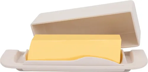 Miniatura 3 de Mantequillera de bambú con tapa y cuchillo, pequeño recipiente para mantequilla para un palo de mantequilla, recipiente para mantequilla para Blanco