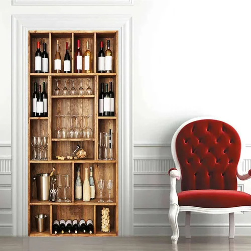 Miniatura 16 de TUOKING Adhesivo para puerta, calcomanías de vinilo para puerta, mural autoadhesivo para decoración del hogar, 30.3 pulgadas de ancho x 78.7