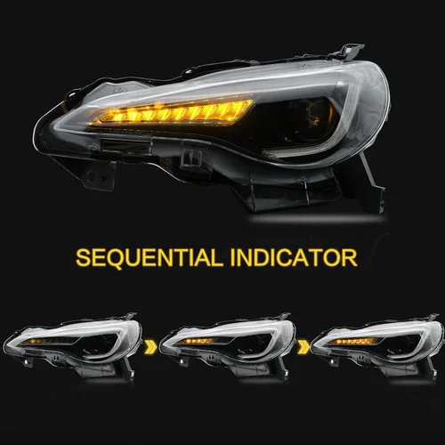 Miniatura 3 de VLAND Conjunto de luces traseras para Toyota GT86 2012-2020, BRZ 2013-2018, FRS 2012-2016 con señal de giro, luz LED DRL, enchufar y usar