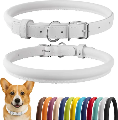 Miniatura 24 de CollarDirect Collar de perro con tachuelas, collares de cuero para mascotas para perros pequeños, medianos y grandes, acolchado suave, marrón, negro