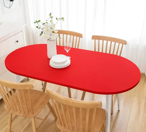 Miniatura 23 de Wolkemer Mantel Redondo Ajustado de 2 Pies de Spandex Elástico Cubierta para Mesa de Cóctel Borde Elástico Negro Cubierta Superior de Mesa