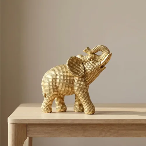 Figura decorativa de elefante de resina para decoración del hogar y el baño, estatua de adorno para escritorio de oficina, sala de estar o estilo de