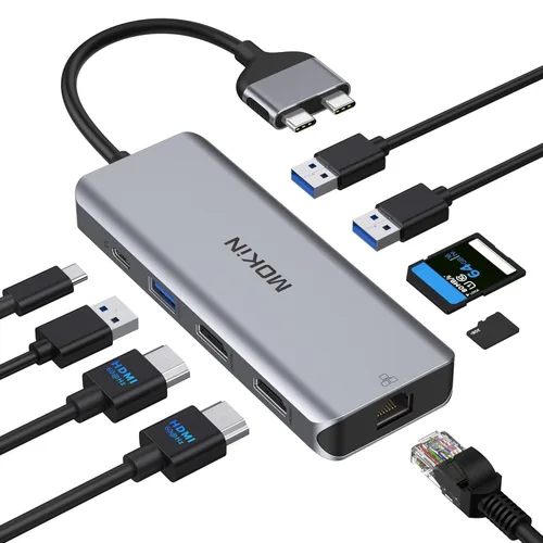 MacBook Pro - Estación de acoplamiento para MacBook Pro, adaptador HDMI para MacBook Pro, adaptadores USB C 9 en 1 para MacBook Pro Air Mac HDMI