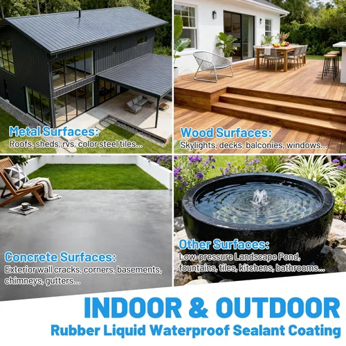 Miniatura 3 de Sellador impermeable líquido de goma, sellador de sello de parche impermeable, pintura de goma elástica para interiores y exteriores, pintura