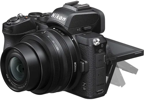 Miniatura 5 de Nikon Cámara digital sin espejo Z 50 con lente de 0.630-1.969 in (1633) + monitor 4K + adaptador de montaje FTZ + auriculares + micrófono