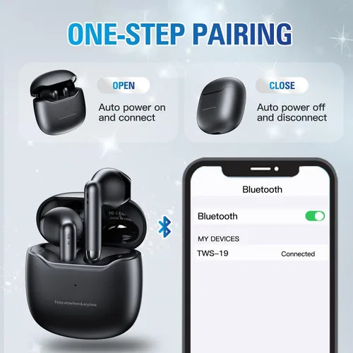 Miniatura 2 de Auriculares True Wireless Bluetooth 5.3 con micrófono para hacer ejercicio, cancelación de ruido, auriculares Blue Tooth, graves profundos, TWS, Rosa
