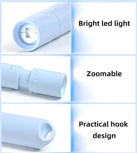 Miniatura 3 de Paquete de 5 mini linternas LED pequeñas, luces de flash recargables USB C, linternas ultraligeras con zoom para el hogar, emergencia, camping