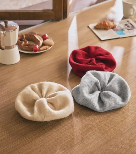 Miniatura 48 de WaySoft Gorro de cachemira 100% para mujer en una caja de regalo, gorro de gran tamaño para mujer