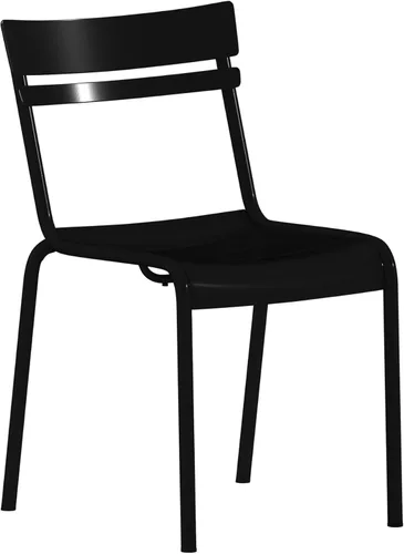 Flash Furniture Nash - Silla apilable de acero de grado comercial, silla sin brazos para interiores y exteriores con respaldo de 2 listones, color