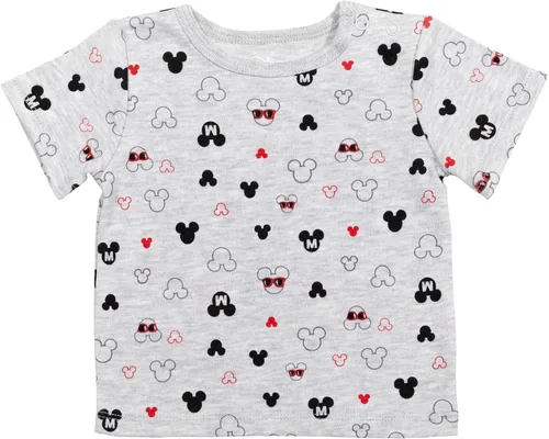 Miniatura 18 de Disney Conjunto de 3 piezas de overoles cortos de rizo francés para bebé, camiseta y sombrero, tallas de recién nacido a bebé (0-24 meses)