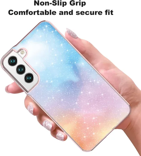 Miniatura 3 de Funda compatible con Samsung Galaxy S23, con purpurina brillante láser azul rosa ultra transparente a prueba de golpes para Samsung Galaxy S23
