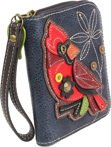Miniatura 3 de CHALA Cartera con cremallera alrededor, pulsera, 8 ranuras para tarjetas de crédito, piel sintética resistente