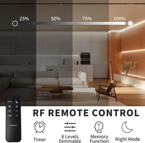 Miniatura 5 de COB - Tira de luz LED de 40 pies/39.4 ft (1 rollo), blanco frío, 6500 K, alto lumen, CRI 90+ con adaptador de corriente con certificación UL