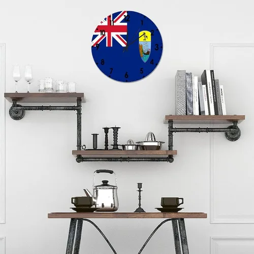 Miniatura 550 de Cheyan Reloj de pared con bandera de Canadá de 12 pulgadas, silencioso, sin tictac, de PVC, funciona con pilas, reloj redondo decorativo, regalo