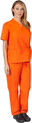 Miniatura 2 de M&M Scrubs - Conjunto de uniforme médico para mujer, cuello en V y pantalones médicos