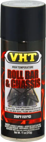 VHT SP671 - Pintura para barra antivuelco y chasis – Pintura en aerosol satinada negra – Lata de 11 oz Negro satinado