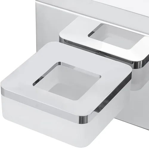 Miniatura 9 de GOODATE Lámparas de baño regulables de 3 colores sobre el espejo, luces LED cromadas, de acero inoxidable acrílico, 6 luces de tocador de baño