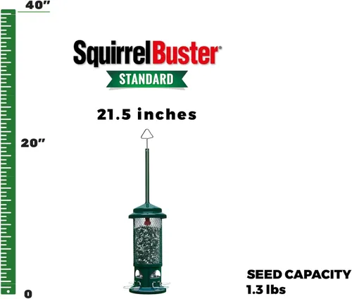 Miniatura 2 de Comedero de aves silvestres Squirrel Buster 1057 de Brome, con 4 posaderos de metal, con capacidad para 0.75 a 1.3 lb de semillas, estándar, 5