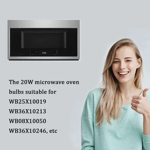 Miniatura 6 de Bombilla halógena para horno de microondas GE, bombilla de electrodoméstico para GE Samsung Kenmore Elite Maytag sobre la estufa de microondas, luz