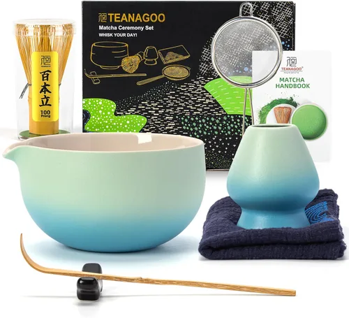 Miniatura 14 de TEANAGOO Juego de 9 Piezas Batidor de Matcha, Juego de Matcha de Cerámica, Kit de Matcha para Ceremonia, Juego de Té Matcha para Hacer Negro carbón 2