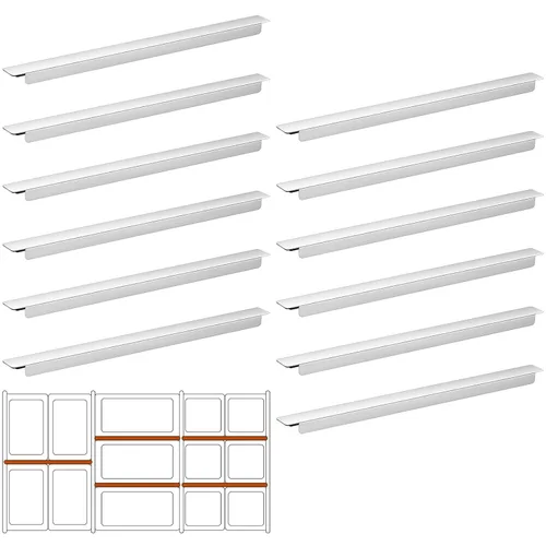 Zonon 12 barras adaptadoras de acero inoxidable, divisor largo de alimentos de metal, barra adaptadora de mesa de vapor para hotel, restaurante,