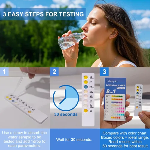Miniatura 3 de Kit de prueba de agua de plomo 2026 actualizado 8 en 1 kits de prueba de agua potable para el hogar, 5 piezas de bolsa independiente, probador