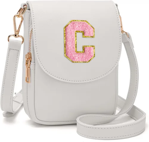 Miniatura 86 de Viverte Bolso Cruzado para Niñas Adolescentes Pequeñas, Bolso Inicial para Celular, Pequeña Cartera para Niños Pequeños, Bolso de Cuero con Tres