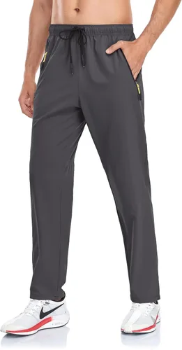 Miniatura 52 de Rapoo Pantalones ligeros para hombre con bolsillos con cremallera, secado rápido, pantalones deportivos de viaje para entrenamiento