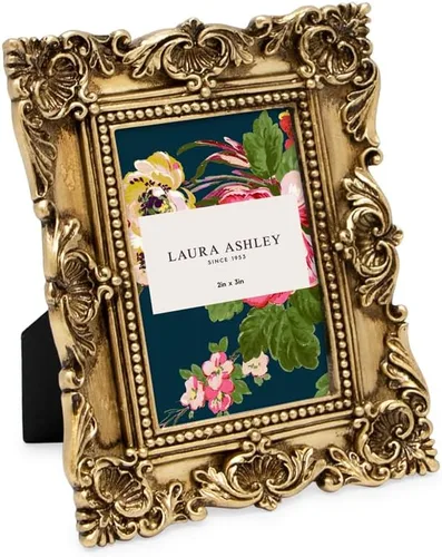 Miniatura 10 de Laura Ashley - Marco de fotos de 5 x 7 pulgadas, de resina texturizada y elaborada a mano, con caballete y gancho para mesa y pared, con diseño Negro