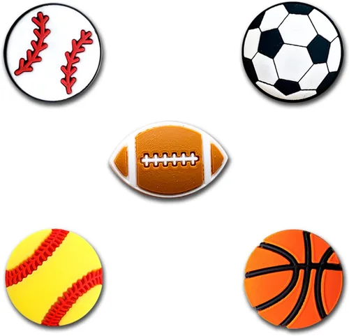 Miniatura 2 de 25 dijes deportivos para zapatos para zuecos, sandalias, pulsera, pantuflas, zapatos de agua, béisbol, sóftbol, fútbol, fútbol, baloncesto