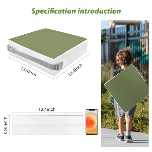Miniatura 3 de Asiento elevador para mesa – PU impermeable fuerte apoyo asiento elevador para mesa de comedor, silla elevadora portátil con correas elásticas Verde