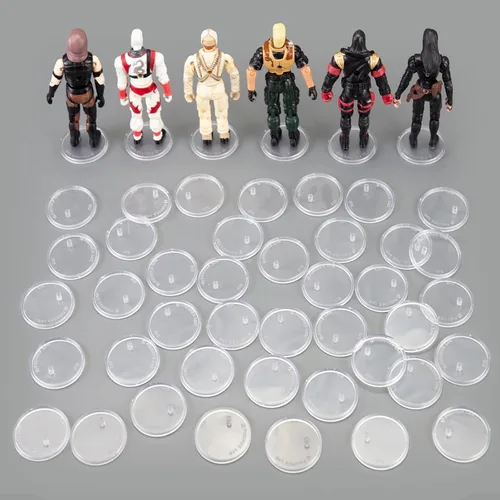 SIXPOINTS 36 piezas de base redonda transparente compatible con figuras de acción de películas de Star Wars vintage de 3.75 pulgadas, disco de 1.476