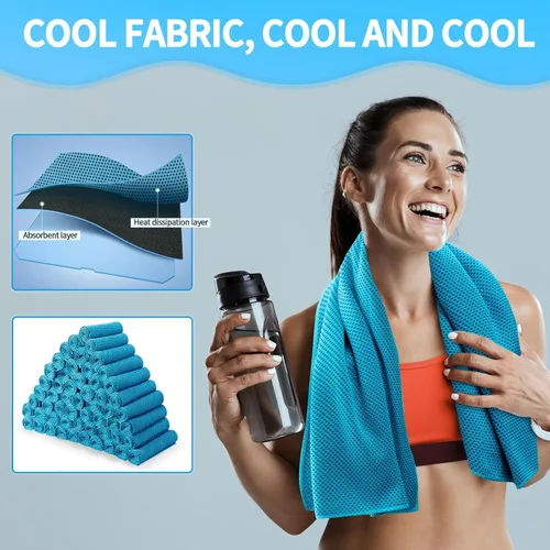 Miniatura 6 de Honoson Toalla de enfriamiento a granel – Toallas frescas para cuello y cara, microfibra transpirable y deportiva para gimnasio, yoga, viajes