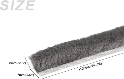 Miniatura 2 de METALLIXITY Burlete de cepillo (9/32 pulgadas x 5/16 pulgadas x 49.2 pies), ranura para tarjetas, tira elástica para cepillo para puerta, ventana