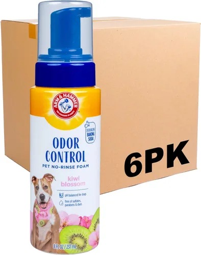 Arm & Hammer for Pets - Espuma sin enjuague para perros, aroma a flor de kiwi, desodorante para perros de bicarbonato de sodio sin agua, pH