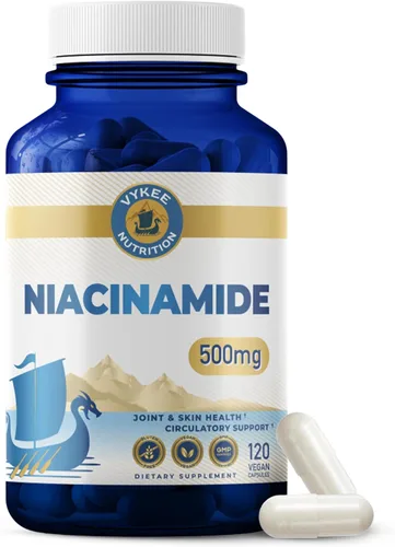 Vykee Nutrition Cápsulas de niacinamida, suplemento de vitamina B3 para el bienestar de la piel, energía celular y apoyo metabólico, vegano, sin